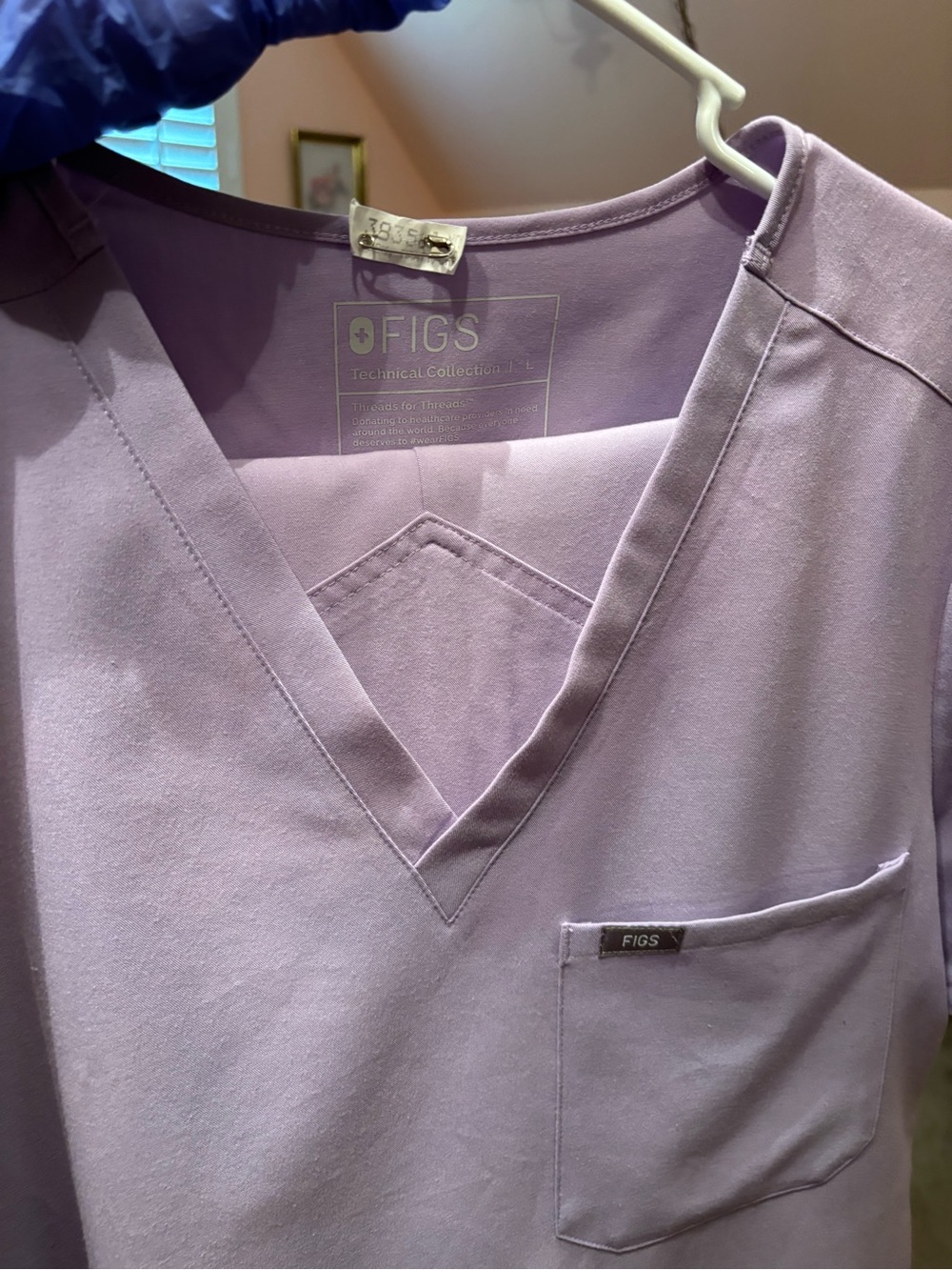 FIGS Lavender V-neck Scrub Top